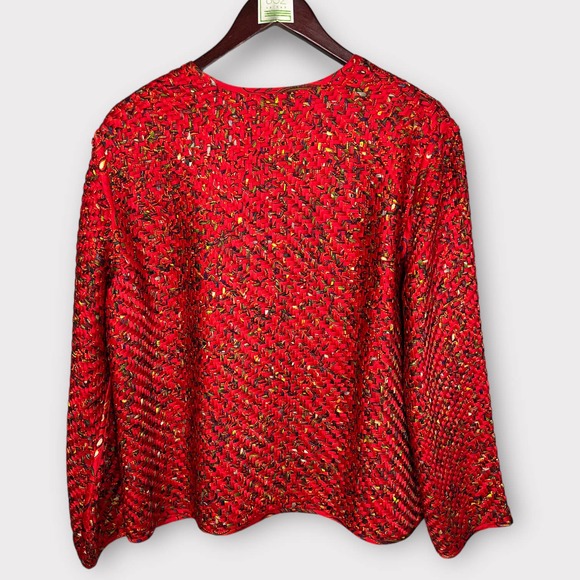 Chico's (L) Woven Silk Jacket - Picture 8 of 10